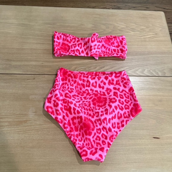 Mikoh Lami Pink Leopard Print Bikini Set Size Small EUC - Picture 3 of 6